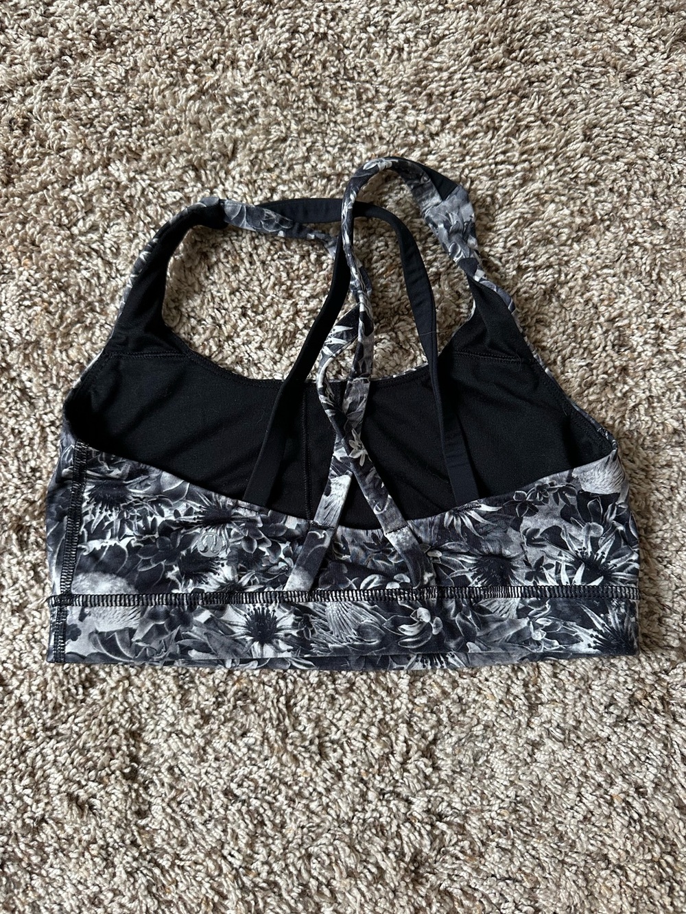 Lululemon energy black floral sport bra